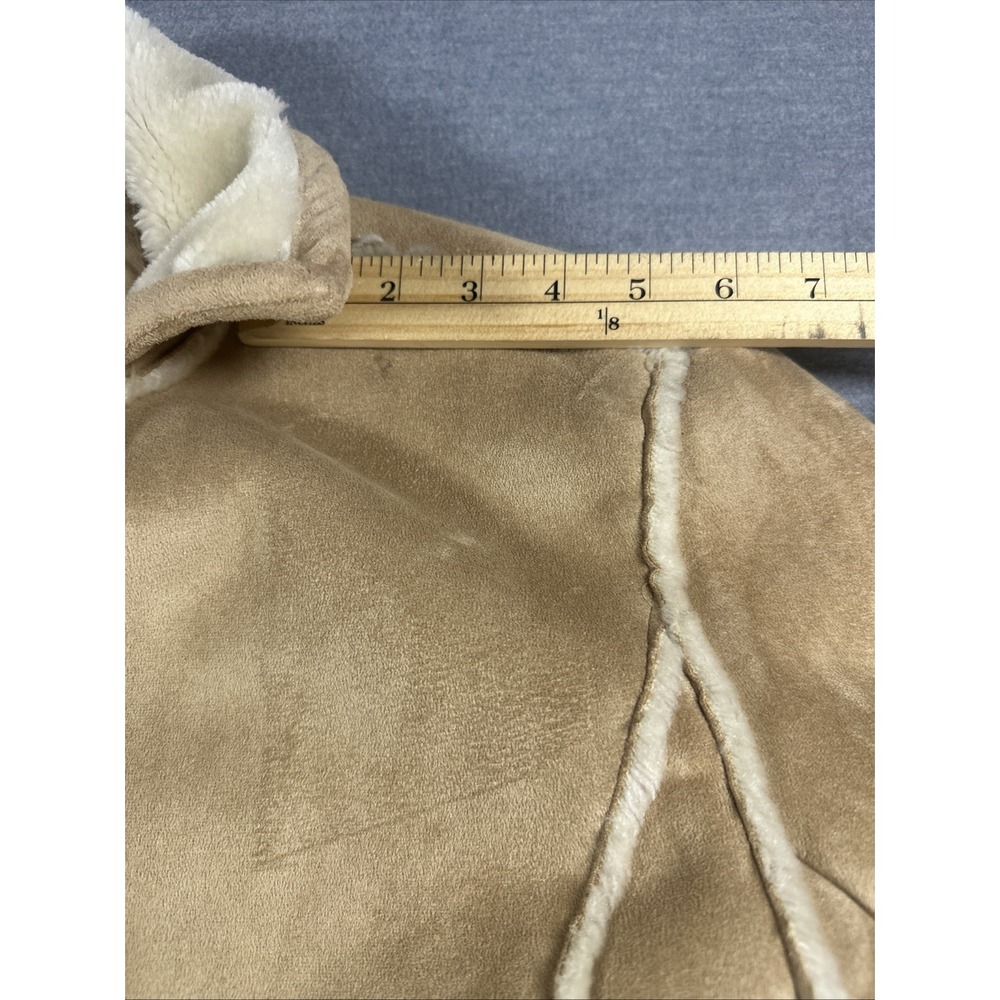 90s Vintage Route 66 Women's Suede/faux Beige Tan Jacket Small Penny Lane Coat - Picture 8 of 10